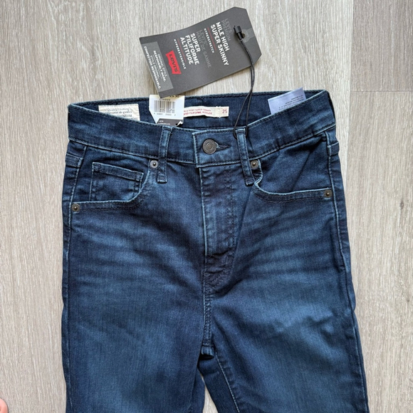 Levi's Sculpt Women's Mile High Deep Indigo Super Skinny Jeans Size 25 30 High - Picture 8 of 8